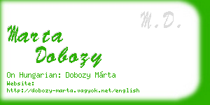 marta dobozy business card